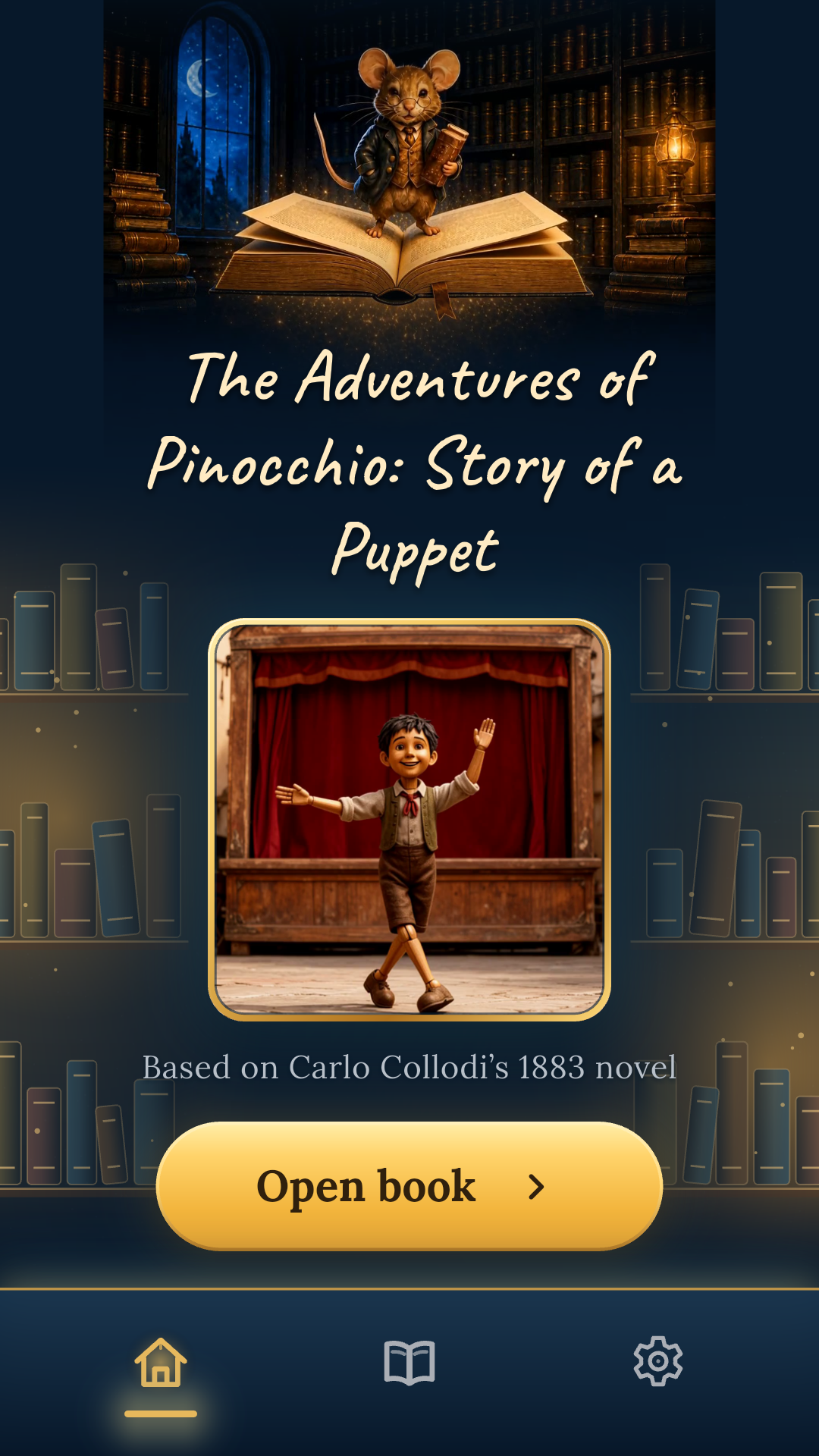 Classic Story Tiles book cover for The Adventures of Pinocchio